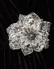 Dolce & Gabbana Black Velvet Flower Embellishment Aline Dress