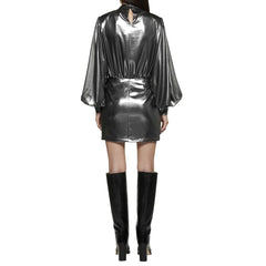 BLANCA VITA Silver Polyester Cocktail Dress