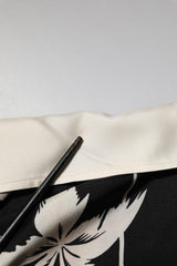 Dolce & Gabbana Black Printed Silk Short Sleeves Casual Shirt