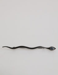 Dolce & Gabbana Black Brass Crystal Spilla Serpente Mens Brooch Pin