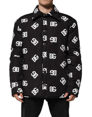 Dolce & Gabbana Black DG Monogram Nylon Windbreaker Jacket