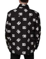 Dolce & Gabbana Black DG Monogram Nylon Windbreaker Jacket