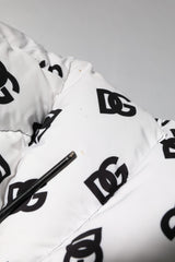Dolce & Gabbana White DG Monogram Full Zip Quilted Jacket