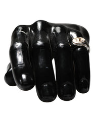 Dolce & Gabbana Silver Tone Engraved Two Color Real Brass Ring