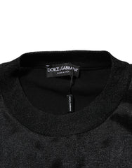 Dolce & Gabbana Black Polyester Pullover Sweatshirt Sweater