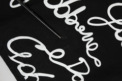 Dolce & Gabbana Black Logo Print Cotton Crew Neck T-shirt