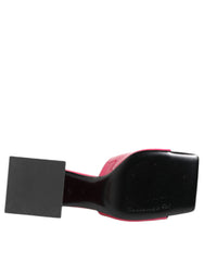 Dolce & Gabbana Pink Open Toe Block Heel Mules Sandals Shoes