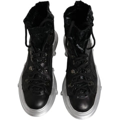 Dolce & Gabbana Black Lambskin Men Ankle Boot