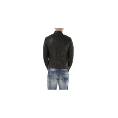 Dolce & Gabbana Black Goatskin Men Jacket