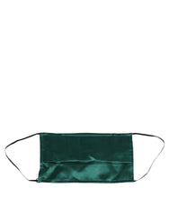 Dolce & Gabbana Green Silk Pleated Elastic Ear Strap Face Mask