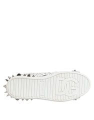 Dolce & Gabbana White Portofino Studded Men Sneakers Shoes