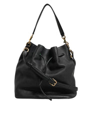 Dolce & Gabbana Black Leather Shoulder Crossbody Bucket Women Borse Bag