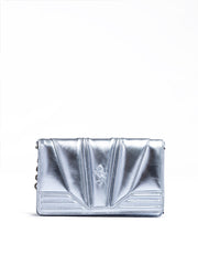 Ferrari Metal light blue GT patent leather bag with chain
