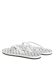 Dolce & Gabbana Black White Logo Beachwear Flats Slipper Shoes