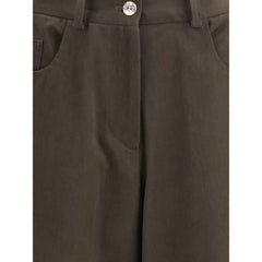Ella Brown Cotton Casual Pants