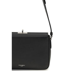 Dolce & Gabbana Black Calf Leather Bos Taurus Shoulder Bag