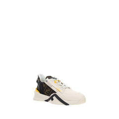 Fendi White Calf Leather Bos Taurus Athletic Sneakers