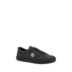 Fendi Black Calf Leather Bos Taurus Athletic Sneakers