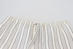 Dolce & Gabbana White Stripes Silk Lounge Trouser Pants