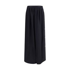 Kristina Ti Black Fleece Wool Long Skirt