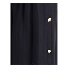 Kristina Ti Black Fleece Wool Long Skirt