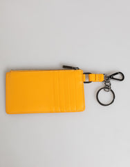 Dolce & Gabbana Yellow Orange Leather Credit Card Key Holder Clip On Wallet