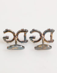 Dolce & Gabbana Gold Tone 925 Sterling Silver DG Logo Accessory Cufflink