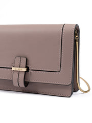 Giada Powder Pink Leather Clutch Bag