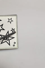 Dolce & Gabbana White Leather DG Star Logo Bifold Card Holder Wallet