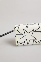 Dolce & Gabbana White Leather Trifold DG Star Print Card Holder Wallet