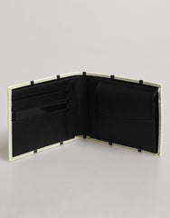 Dolce & Gabbana White Leather DG Crown Royals Bifold Card Holder Wallet