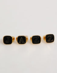 Dolce & Gabbana Gold Tone Brass JAZZ Letter Set 4 Pieces Adjustable Ring