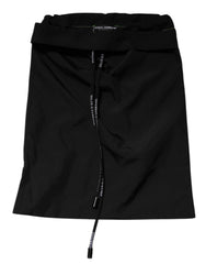 Dolce & Gabbana Black Green Logo Waistband Beachwear Short Swimwear
