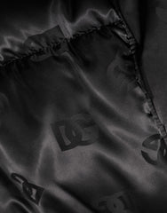 Dolce & Gabbana Black Monogram Logo Puffer Nylon Hooded Jacket