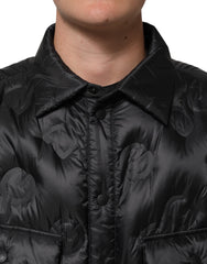 Dolce & Gabbana Black Quilted DG Logo Nylon Puffer Jacket