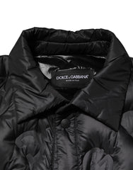 Dolce & Gabbana Black Quilted DG Logo Nylon Puffer Jacket
