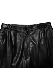 Dolce & Gabbana Black Lamb Leather Trousers Men Pants