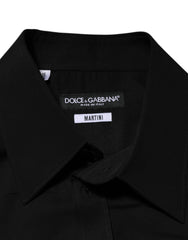 Dolce & Gabbana Black Viscose Long Sleeve Formal Dress Shirt