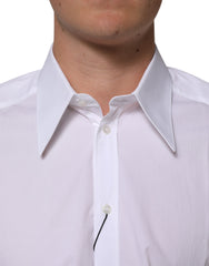 Dolce & Gabbana White Cotton Slim Fit Dress Formal Men Shirt