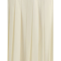 Alessandra Rich White Fleece Wool Midi Skirt