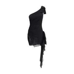 Alessandra Rich Polka-dot one-shoulder Dress
