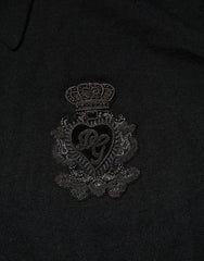 Dolce & Gabbana Black Cashmere Polo Men Longsleeves Sweater