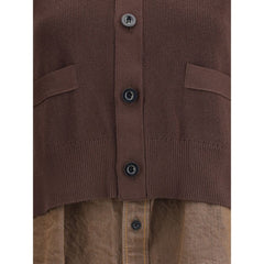 Sacai Cardigan with denim panel