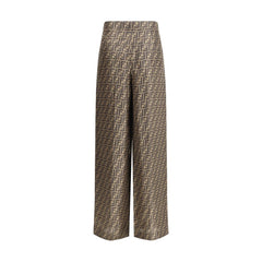Fendi Brown Silk Casual Pants