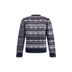 Thom Browne Blue Wool Cardigan
