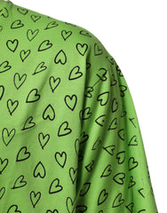 Dolce & Gabbana Green V-Neck DG Logo Heart Print T-shirt