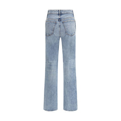 Khaite Light Blue Cotton High-Waisted Jean