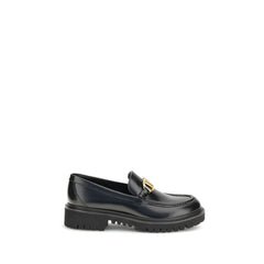 Valentino Garavani Black Leather Slip-On Loafers