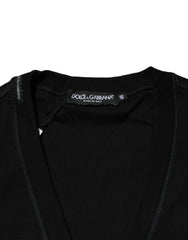 Dolce & Gabbana Black Cotton Button Up Men Cardigan Sweater