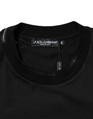 Dolce & Gabbana Black Cotton Embroidered DG Logo Pocket T-shirt